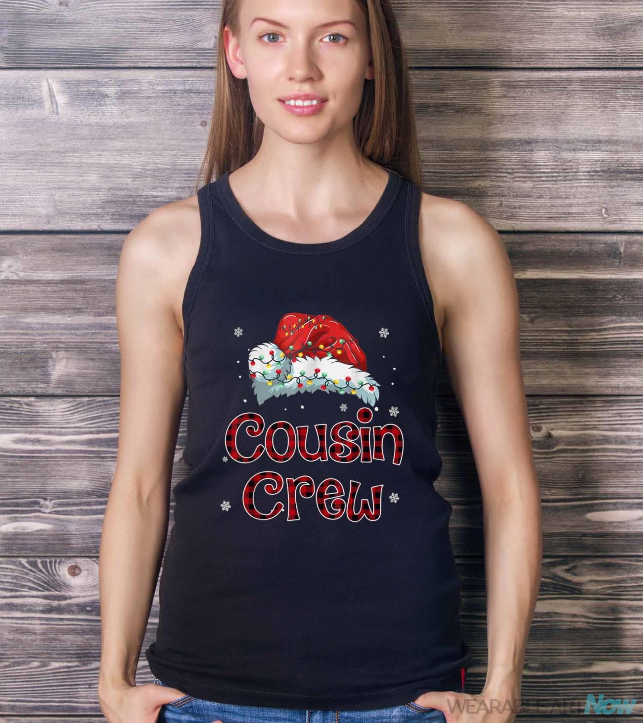 Christmas Cousin Crew Buffalo Red Plaid Pajamas Family Xmas Shirt - Ladies Tank Top