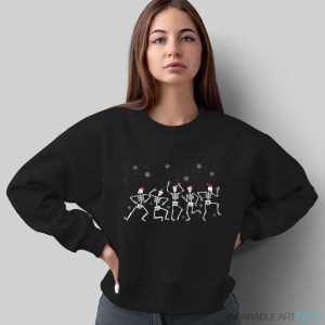 Dancing Skeleton With Santa Hats Christmas Shirt - Sweatshirt