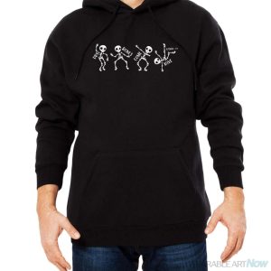 Dry Bones Come Alive Relaxed Funny Skeleton Dancing Shirt - Men Black Hoodie