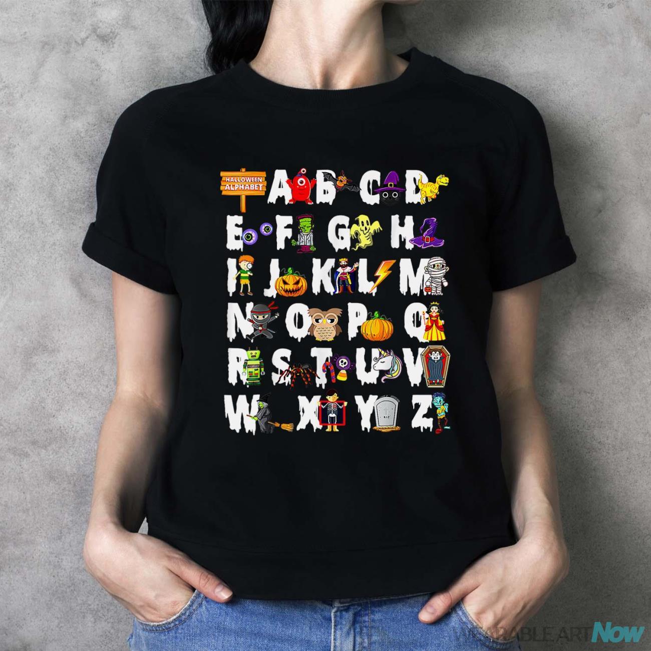 Funny ABCs Alphabet Learning Teacher Spooky Halloween Gifts Shirt - Ladies T-Shirt