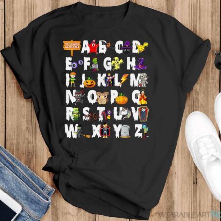 Funny ABCs Alphabet Learning Teacher Spooky Halloween Gifts Shirt - Black T-Shirt