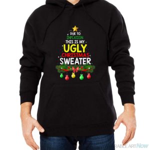 Funny Due To Inflation Ugly Christmas Sweaters For Men Women Shirt - Men Black Hoodie