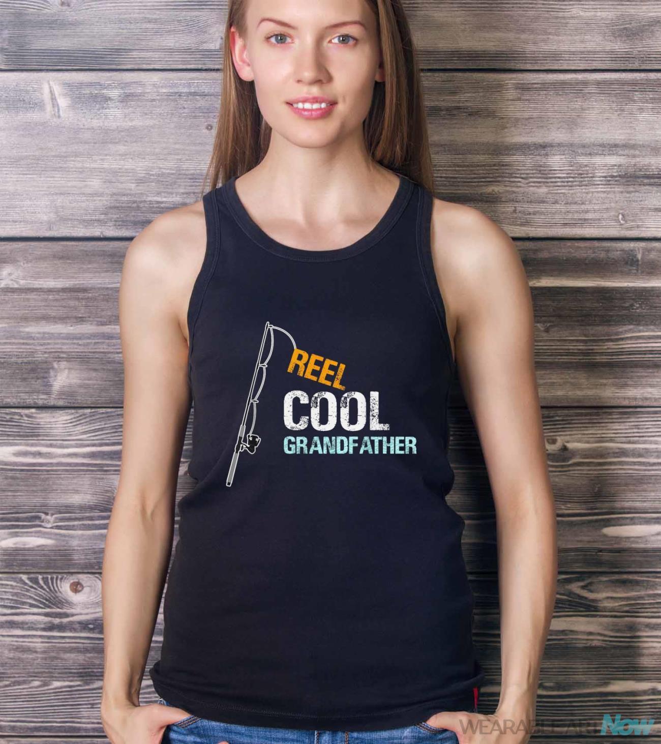 Gift From Granddaughter Grandson Reel Cool Grandfather Shirt - Ladies Tank Top