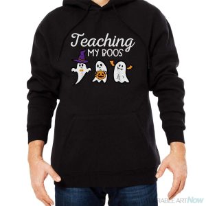 Halloween Ghost Teachers Teaching My Boos Costume Women Men Shirt - Men Black Hoodie