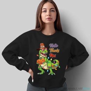 Happy Hallothanksmas T Rex Halloween Thanksgiving Christmas Shirt - Sweatshirt