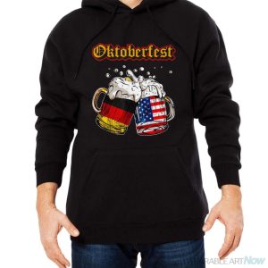 Happy Oktoberfest 2023 American German Munich Flag Shirt - Men Black Hoodie