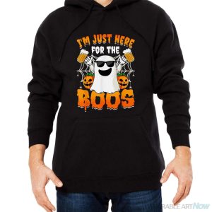 I'm Just Here For The Boos Halloween Women Ghost Cute Funny Shirt - Men Black Hoodie