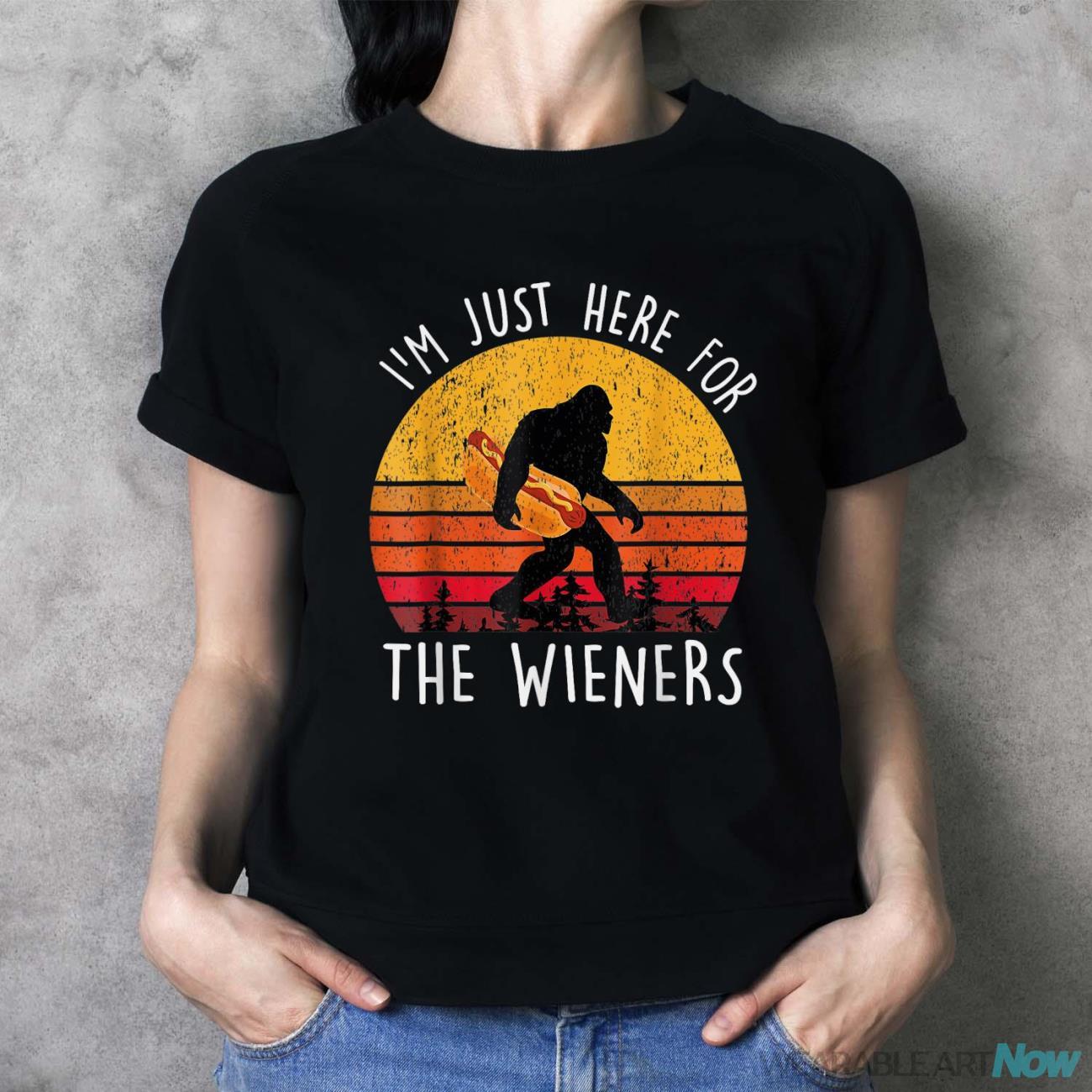 I'm Just Here For The Wieners Funny Fourth Of July Shirt - Ladies T-Shirt