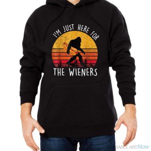 I'm Just Here For The Wieners Funny Fourth Of July Shirt - Men Black Hoodie