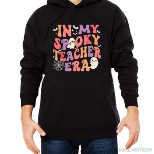 In My Spooky Teacher Era Ghost Halloween Retro Teacher's Day Shirt - Men Black Hoodie