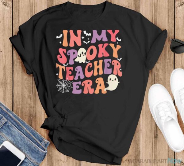 In My Spooky Teacher Era Ghost Halloween Retro Teacher's Day Shirt - Black T-Shirt