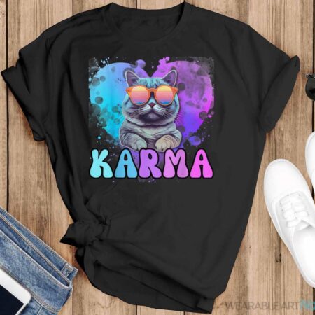 Karma Cat Lover Karma Is My Boyfriend Cruel Summer Cat Lover Shirt - Black T-Shirt