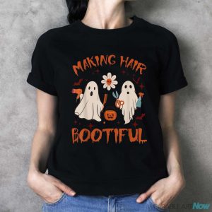 Making Hair Bootiful Funny Scary Ghost Hairdresser Halloween Shirt - Ladies T-Shirt