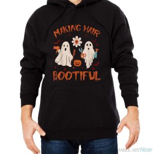 Making Hair Bootiful Funny Scary Ghost Hairdresser Halloween Shirt - Men Black Hoodie