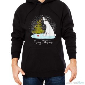 Merry Christmas - Cute Polar Bear Penguin Christmas Shirt - Men Black Hoodie