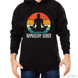 Namastay Sober Recovery Support Sobriety NA AA Shirt - Men Black Hoodie