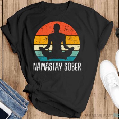 Namastay Sober Recovery Support Sobriety NA AA Shirt - Black T-Shirt