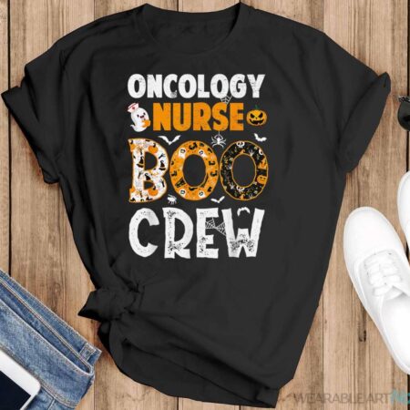 Oncology Nurse Boo Crew Ghost Pumpkin Halloween Costume Gift Shirt - Black T-Shirt