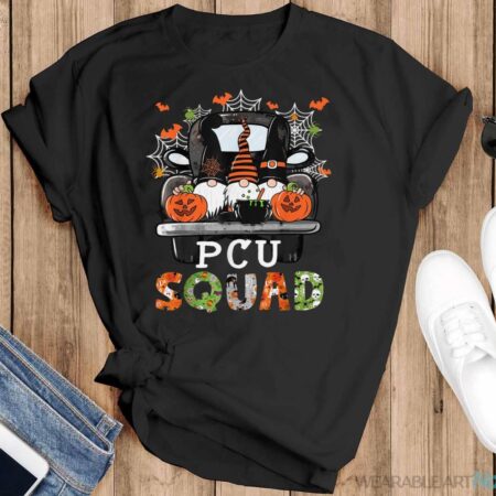 PCU Squad Halloween PCU Nurse Gnomes Matching Shirt - Black T-Shirt