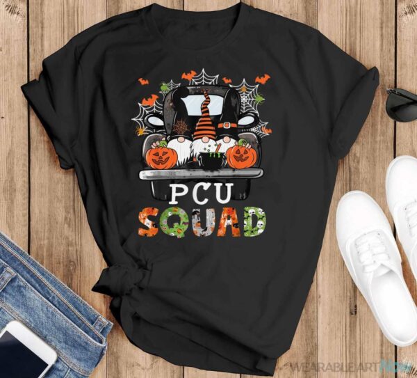 PCU Squad Halloween PCU Nurse Gnomes Matching Shirt - Black T-Shirt