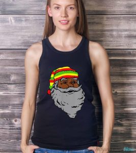 Santa Claus Rasta Hat Christmas Rastafarian Reggae Funny Shirt - Ladies Tank Top