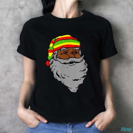 Santa Claus Rasta Hat Christmas Rastafarian Reggae Funny Shirt - Ladies T-Shirt