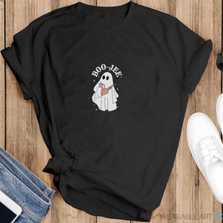 Spooky Season Funny Ghost Halloween Boujee Boo-Jee Shirt - Black T-Shirt