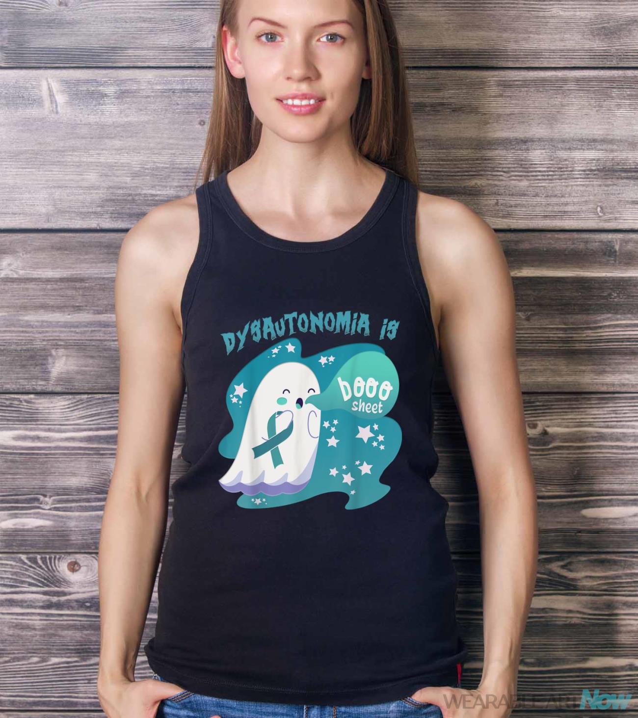 Support Squad Dysautonomia Is Boo Sheet Halloween Shirt - Ladies Tank Top