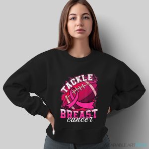 Tackle Breast Cancer Awareness Pink Ribbon Football Boy Kids Shirt - Sweatshirt