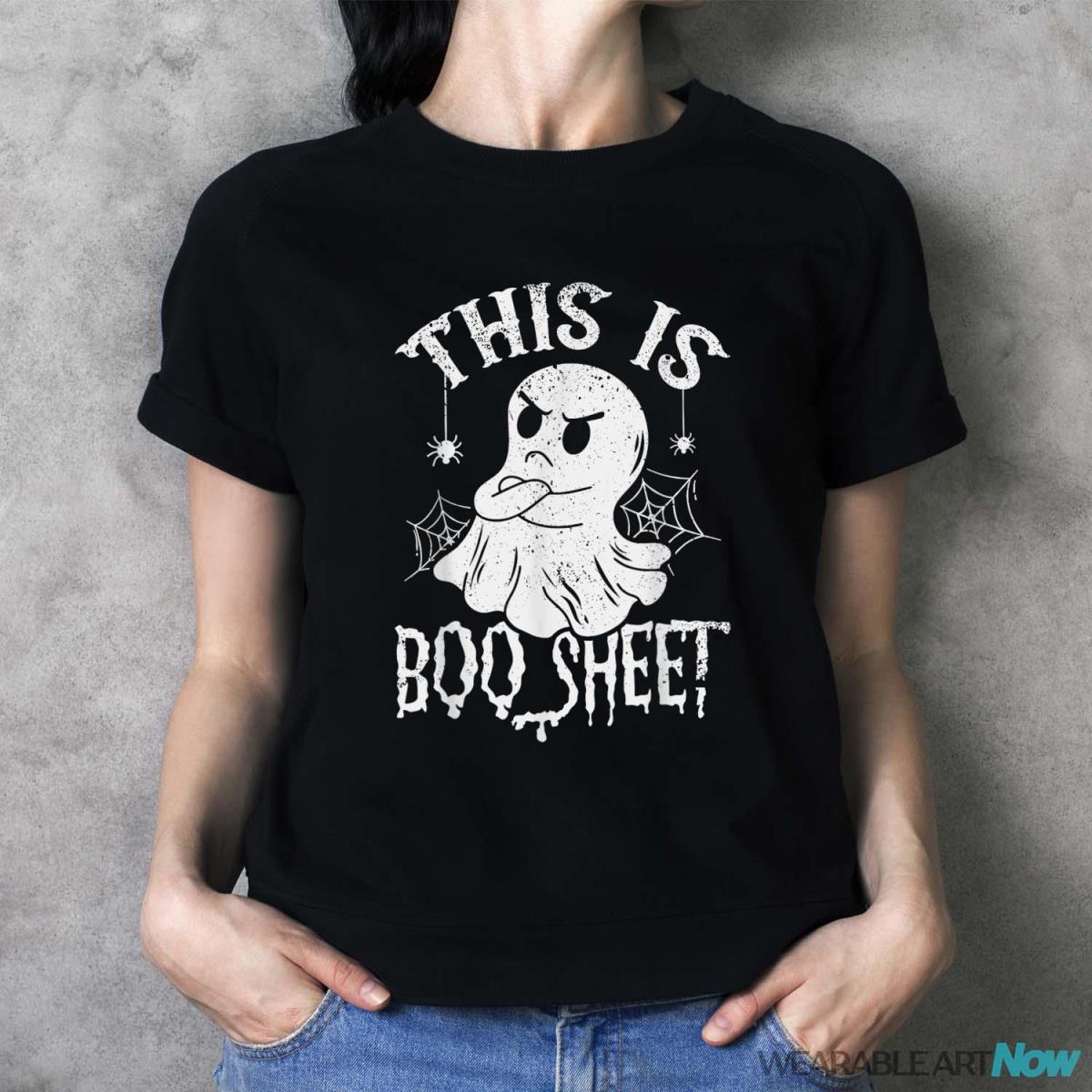 This Is Boo Sheet Spider Decor Ghost Spooky Halloween Shirt - Ladies T-Shirt