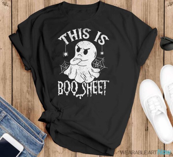 This Is Boo Sheet Spider Decor Ghost Spooky Halloween Shirt - Black T-Shirt