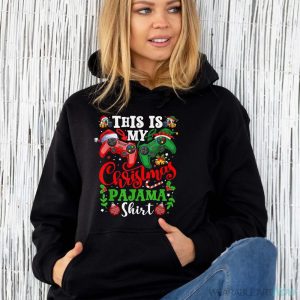 This Is My Christmas Pajama Santa Hat Gamer Video Game Games Shirt - Unisex Hoodie