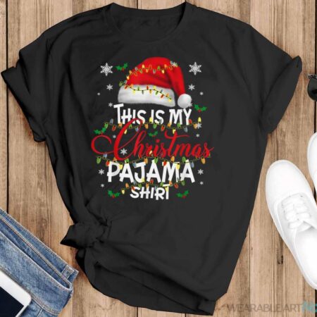 This Is My Christmas Pajama Shirt Lights Men Women Kid Shirt - Black T-Shirt