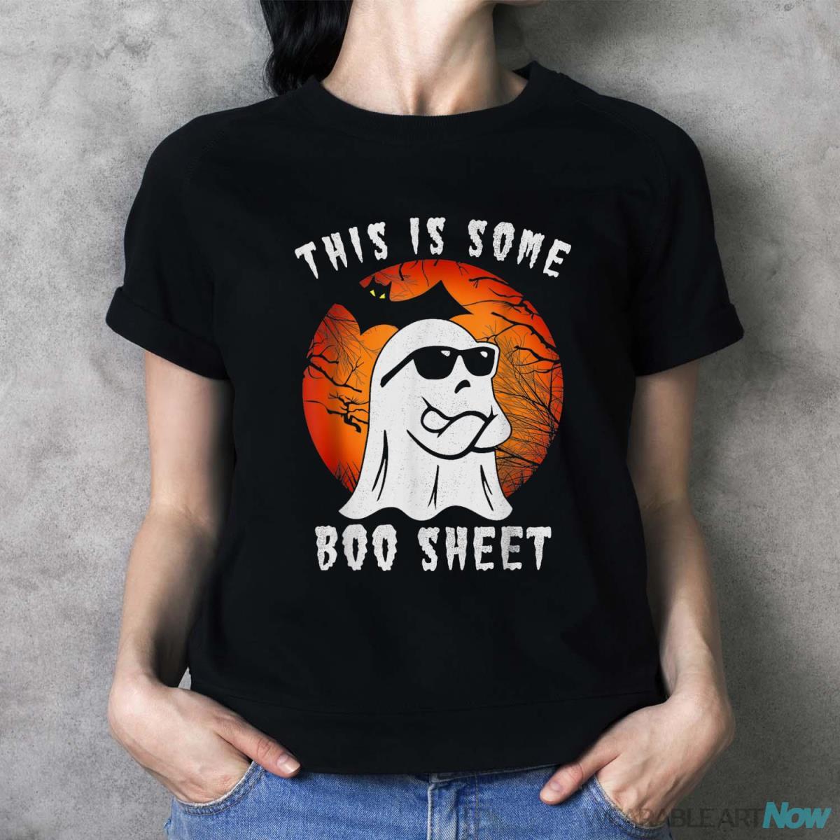 This Is Some Boo Sheet Ghost Retro Halloween Costume Women Shirt - Ladies T-Shirt