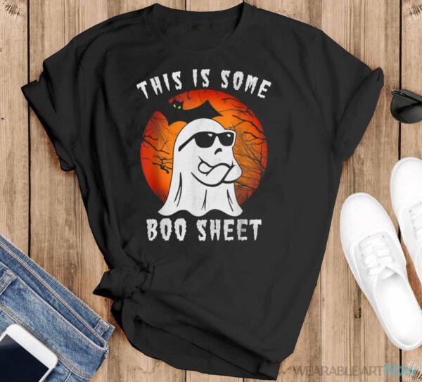 This Is Some Boo Sheet Ghost Retro Halloween Costume Women Shirt - Black T-Shirt