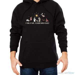 Thrill Of Hope Weary World Rejoices Birthday Christmas Jesus Shirt - Men Black Hoodie