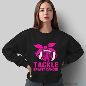 Woman Tackle Football Pink Ribbon Breast Cancer Awareness Shirt - Sweatshirt