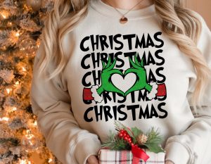 Grinch Heart Sign Christmas Sweatshirt - Sweatshirt23