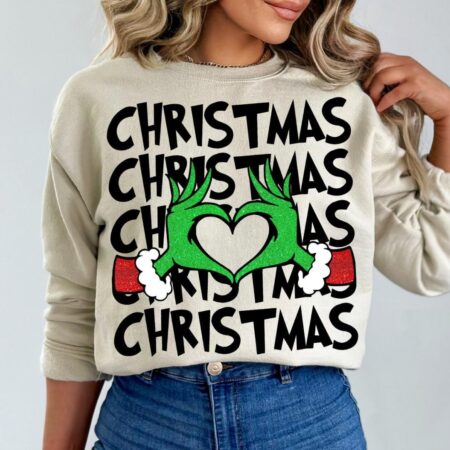 Grinch Heart Sign Christmas Sweatshirt - Sweatshirt