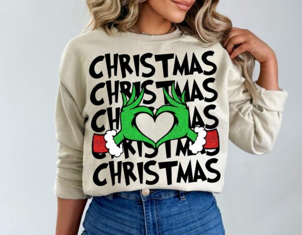 Grinch Heart Sign Christmas Sweatshirt - Sweatshirt