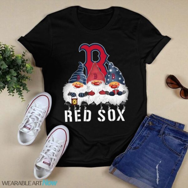 Boston Red Sox Gnomies Christmas T-Shirt Product Photo 1