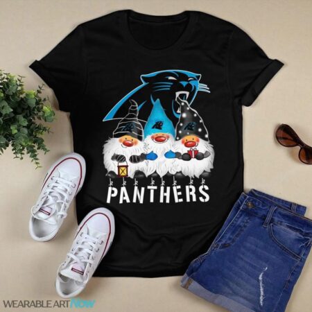 Carolina Panthers Gnomies Christmas T-Shirt Product Photo 1