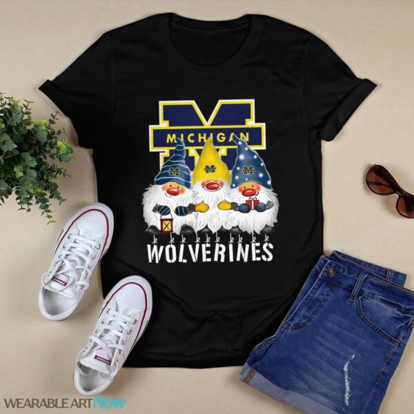 Michigan Wolverines Gnomies Christmas T-Shirt Product Photo 1