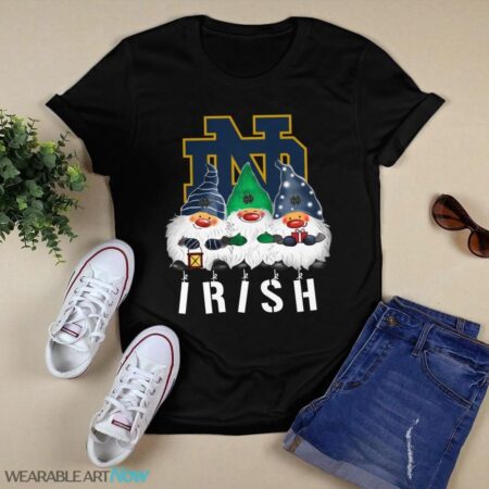 Notre Dame Fighting Irish Gnomies Christmas T-Shirt Product Photo 1