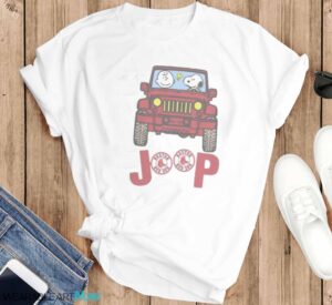 Boston Red Sox Snoopy And Charlie Brown Driving Jeep T-Shirt Hoodie Sweatshirt - T-SHIRT FLAT