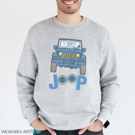 Carolina Panthers Snoopy And Charlie Brown Driving Jeep T-Shirt Hoodie Sweatshirt - Grey Sweatshirt