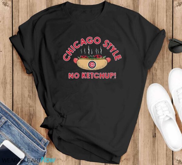 Chicago Cubs Chicago Style No Ketchup Hot Dog shirt - Black T-Shirt