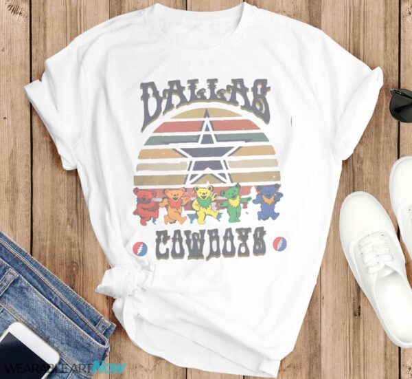 Dallas Cowboys NFL Grateful Dancing Bears Retro Shirt - T-SHIRT FLAT