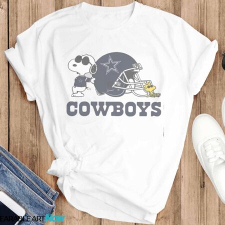 Dallas Cowboys Snoopy And Woodstock Helmet T-shirt - T-SHIRT FLAT