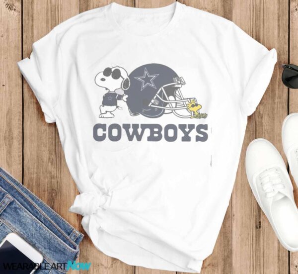 Dallas Cowboys Snoopy And Woodstock Helmet T-shirt - T-SHIRT FLAT